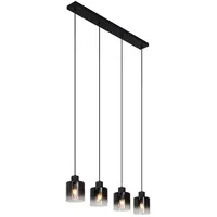 QAZQA Moderne Pendelleuchte 4-flg. E27 40 cm rund schwarz
