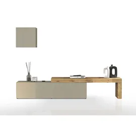 OTTO home TV-Wand OTTO HOME "Chronos TV-Set, Wohnwand – Elemente frei platzierbar, Made in Italy", taube, eiche wotan, B:270cm H:190cm T:40cm, Kastenmöbel-Sets, Lowboard Breite 270 cm, Hängeschrank Breite 50 cm, Made in Italy