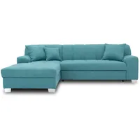 DOMO. collection Ecksofa Capri, Sofa in L-Form, Couch, Polsterecke, Eckcouch, Sofa-Garnitur 239 x 152 x 75 cm (BxTxH), türkis