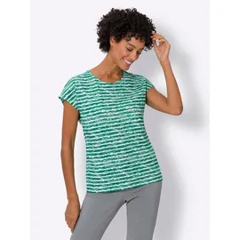 Sieh an! Kurzarm-Shirt in grün-ecru-geringelt | Gr.: 56