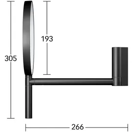 Keuco Kosmetikspiegel Plan d= 193mm, unbeleuchtet, schwarz