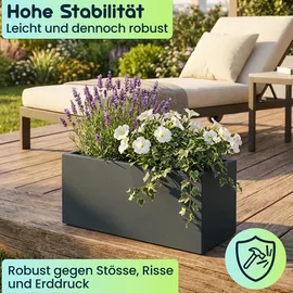 ethick Blumentopf Rechteckig 58 x 26 x 26 cm Anthrazit