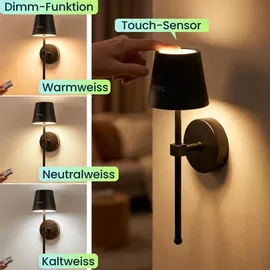 ideoon lights Elegante LED Wandleuchte (180 lm) 4er-Set Schwarz