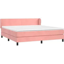 vidaXL Boxspringbett mit Matratze Rosa 180x200 cm Samt