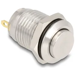 Delock Drücktaster - für 12 mm Installation, 2 x Lötanschluss