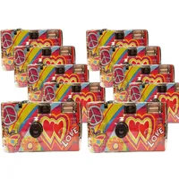 10 x 1A PHOTO PORST Einwegkamera Love Kult bunt Rainbow (27 Fotos, Blitz, 10-er Pack)
