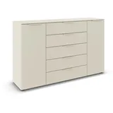 Rauch Flipp, Kommode für Schlafzimmer, Kinderzimmer, Wohnzimmer, Jugendzimmer, Flur, Garderobe, 2-türig 5 Schubladen mit Soft-Close-Funktion Farbe beige Breite 160 cm
