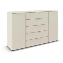 Rauch Flipp, Kommode für Schlafzimmer, Kinderzimmer, Wohnzimmer, Jugendzimmer, Flur, Garderobe, 2-türig 5 Schubladen mit Soft-Close-Funktion Farbe beige Breite 160 cm