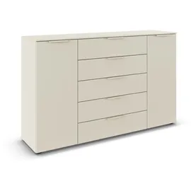 Rauch Flipp, Kommode für Schlafzimmer, Kinderzimmer, Wohnzimmer, Jugendzimmer, Flur, Garderobe, 2-türig 5 Schubladen mit Soft-Close-Funktion Farbe beige Breite 160 cm