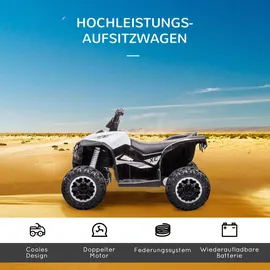 Homcom Elektro-Quad Kinderquad mit USB-Anschluss, Kindermotorrad mit MP3-Musikplayer, Scheinwerfer, Kinderfahrzeug für Kinder 3-5 Jahre, 3-6 km/h, Aosom.de