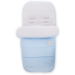 Kikkaboo Fußsack bestickt für Kinderwagen Fleecefutter Reißverschluss wasserfest blau