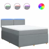 vidaXL Boxspringbett 140 x 200 cm Hellgrau