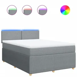 vidaXL Boxspringbett 140 x 200 cm Hellgrau