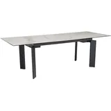 KADIMA DESIGN Esszimmertisch 180x95x77 cm Keramik Glas Esstisch Weiß Marmor-Optik, Küchentisch ausziehbar bis 240 cm, Glastisch Groß, Speisetisch Esszimmer
