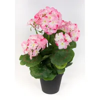 Seidenblumen Roß Künstliche Geranie im Topf 34cm LM Kunstblumen
