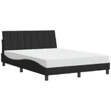 vidaXL Bett mit Matratze Schwarz 120x200 cm Samt