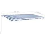 vidaXL Gelenkarmmarkise 600 x 350 cm blau/weiß 3069036
