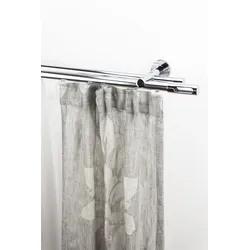 Gardinenstange GARESA "EASY", grau (chromfarben), B:67cm L:210cm Ø:20mm, Aluminium, Gardinenstangen