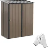 Outsunny Gerätehaus mit Pultdach 1,34 m2 Metall Gartenhaus Geräteschuppen verzinkter Stahl 161,5 x 94,5 x 196 cm Aosom