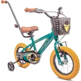 SUN BABY Kinderfahrrad Jungen Fahrrad Stützräder 12 Zoll 2-4 Jahre BMX Kinder (Dunkelgrün, 12 Zoll,