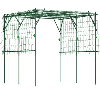 Outsunny - Rankgitter aus Stahl rostfrei Rankhilfe mit Dreieckig Stützdesign 223x223x223 cm Rosenbogen für Kletterpflanzen Garten Spalier für Zimmerpflanzen