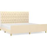 vidaXL Bettgestell mit Kopfteil 200 x 200 cm Creme