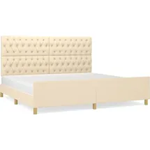 vidaXL Bettgestell mit Kopfteil 200 x 200 cm Creme