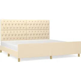 vidaXL Bettgestell mit Kopfteil 200 x 200 cm Creme