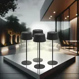 Lunartec 4er-Set Akku-Tischleuchten, 150 lm, 1.200 mAh, warmweiß, dimmbar, IP44