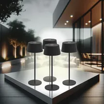 Lunartec 4er-Set Akku-Tischleuchten, 150 lm, 1.200 mAh, warmweiß, dimmbar, IP44