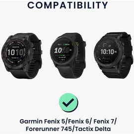 kwmobile USB Kabel Charger kompatibel mit Garmin Fenix 5 / Fenix 6 / Fenix 7 / Forerunner 745 / Tactix Delta Ladekabel - Smart Watch Ersatzkabel - Fitnesstracker Aufladekabel in Schwarz