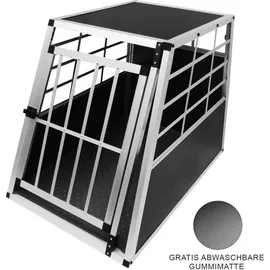MonsterShop Auto Hundetransportbox große Einzelbox Hundebox Transportbox Gitterbox Fahrzeugbox Kofferraumbox Katzen Hunde Aluminium Trapez
