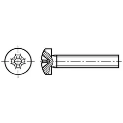 KRAFTBERG Schraube, M3x4, Kopf: Zylinder, Phillips, PH1, Stahl, Zink