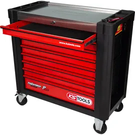 KS Tools PERFORMANCEplus P25 SCHWARZ/ROT Werkstattwagen mit 8 Schubladen