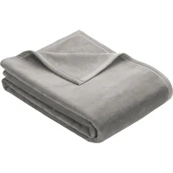 Wohndecke IBENA "Berlin", grau, B:150cm L:200cm, Mischgewebe, Wohndecken, Hochwertige Konfektion mit Markenpatch, Kuscheldecke