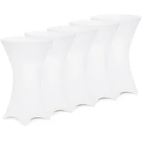 DEUBA Detex® Stehtischhusse Überzug 5er Set Ø80 cm Ø Weiß