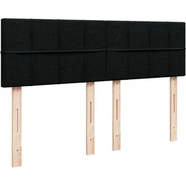 vidaXL Boxspringbett mit Matratze Schwarz 140x200 cm Stoff