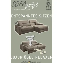 Jockenhöfer Ecksofa Polyester 2-Sitzer Beige