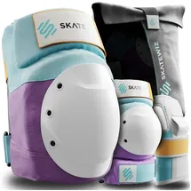 SKATEWIZ Schoner-Set Erwachsene Skateboard Rollschuhe Schlittschuhe Protektoren 3er Set blau M