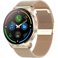 Krostming Smartwatch (3,5 cm, android ios), Damen Smartwatch mit Telefonfunktion, 1.32" HD Display goldfarben
