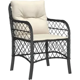 vidaXL 3-tlg. Bistro-Set mit Kissen Schwarz Poly Rattan