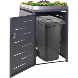 Mendler Mülltonnenverkleidung HWC-H40 125 x 69 x 84 cm grau