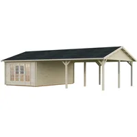 Palmako Gartenhaus Irene 21,9+5,2 m2 - 44 mm transparent