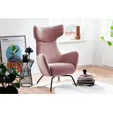 KAWOLA Sessel LOTTE Ohrensessel Cord rosa