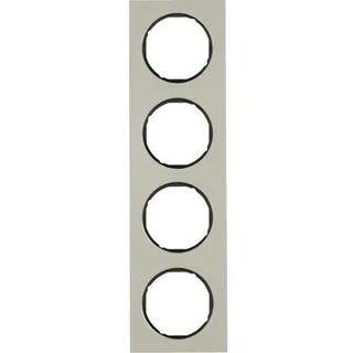 Berker Rahmen 4-fach R.3 Edelstahl/schwarz