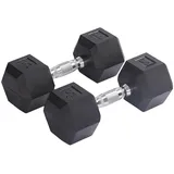 Endless Hantel-Set Paar sechseckige Hanteln mit Gummibeschichtung, (Set, Langlebiges Material, Vielseitiger Einsatz), Gummi beschichtet schwarz 2*10 KG