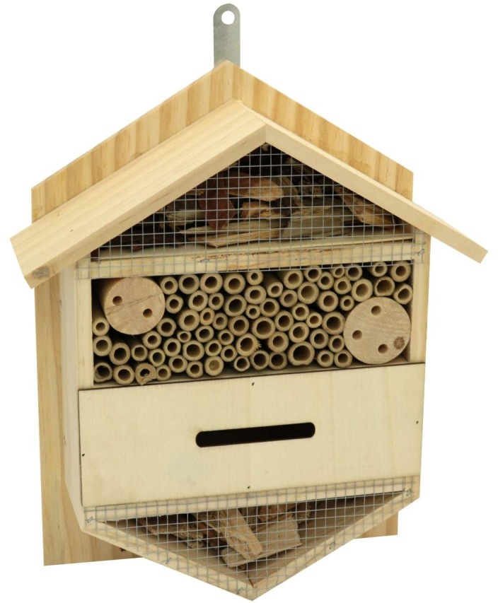 Insektenhotel Nistkasten Holzhaus 33,5 x 28 x 10 cm sechseck