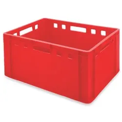PROREGAL 10x Eurobehälter Fleischerkasten E3 | HxBxT 30x40x60cm | 59 Liter | Rot | Fleischerkiste, Fleischkiste, Metzgerkiste