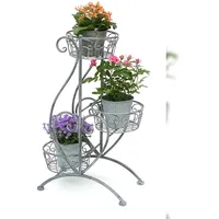 DanDiBo Ambiente Blumentreppe mit 3 Ablagen 75 x 75 cm Grau