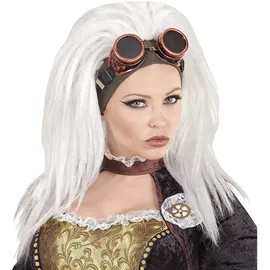 Widmann MILANO Party Fashion 02096 - Perücke Steampunk, weiß, mit Perücke, Karneval, Mottoparty